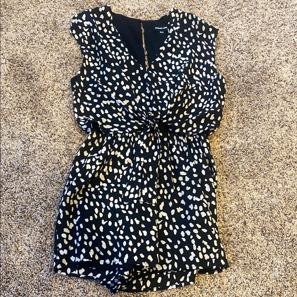 Sugarlips Black and Cream Romper